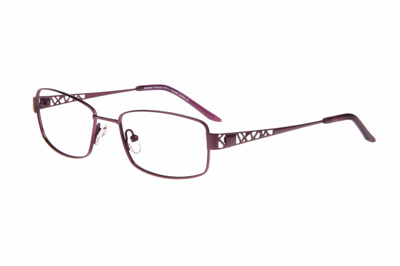 Visual Eyes Glasses WINE / Frame Only / Clear Runway Titanium 814