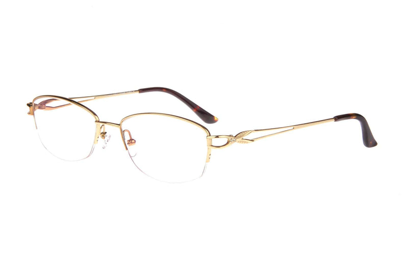 Visual Eyes Glasses YELLOW-GOLD / Frame Only / Clear Runway Titanium 816